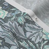 Morris style tulip aqua large scale