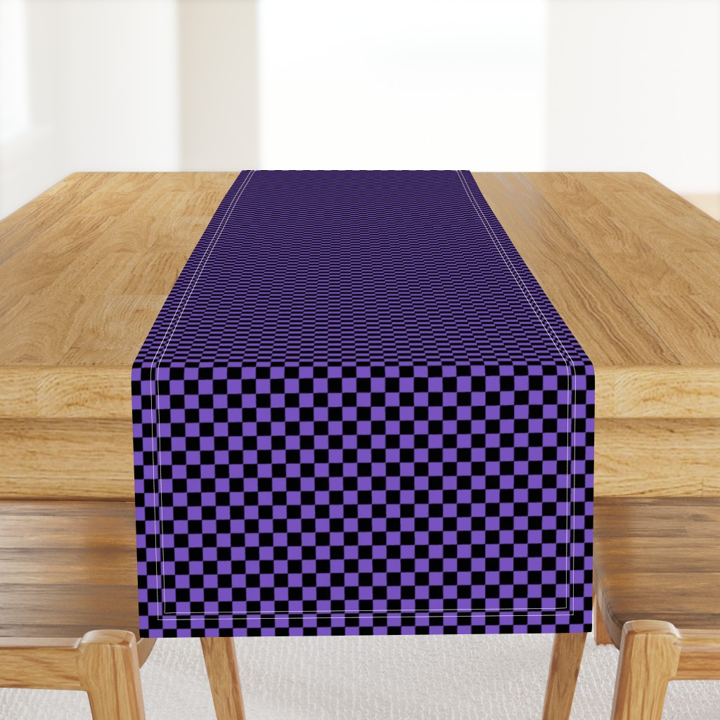 1/2" Checkboard Squares Black and Purple