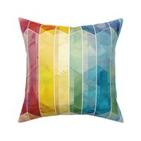 Alternating Vertical Pastel Watercolour Rainbow Colour Cubes