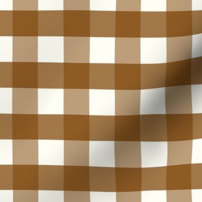 1 inch Large Chocolate brown gingham check - vibrant rich and medium dark warm cottagecore grandpacore country plaid - perfect for wallpaper bedding tablecloth