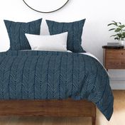 Herringbone Pattern - Indigo Design - Large