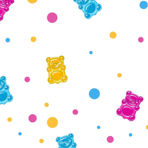 Seamless pattern with jelly bears