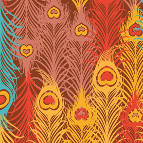Seamless pattern with_ vintage_feather