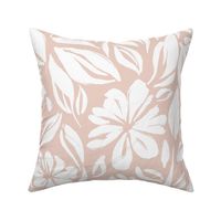 blossom elegance - off white floral on blush I - flowers and leaves