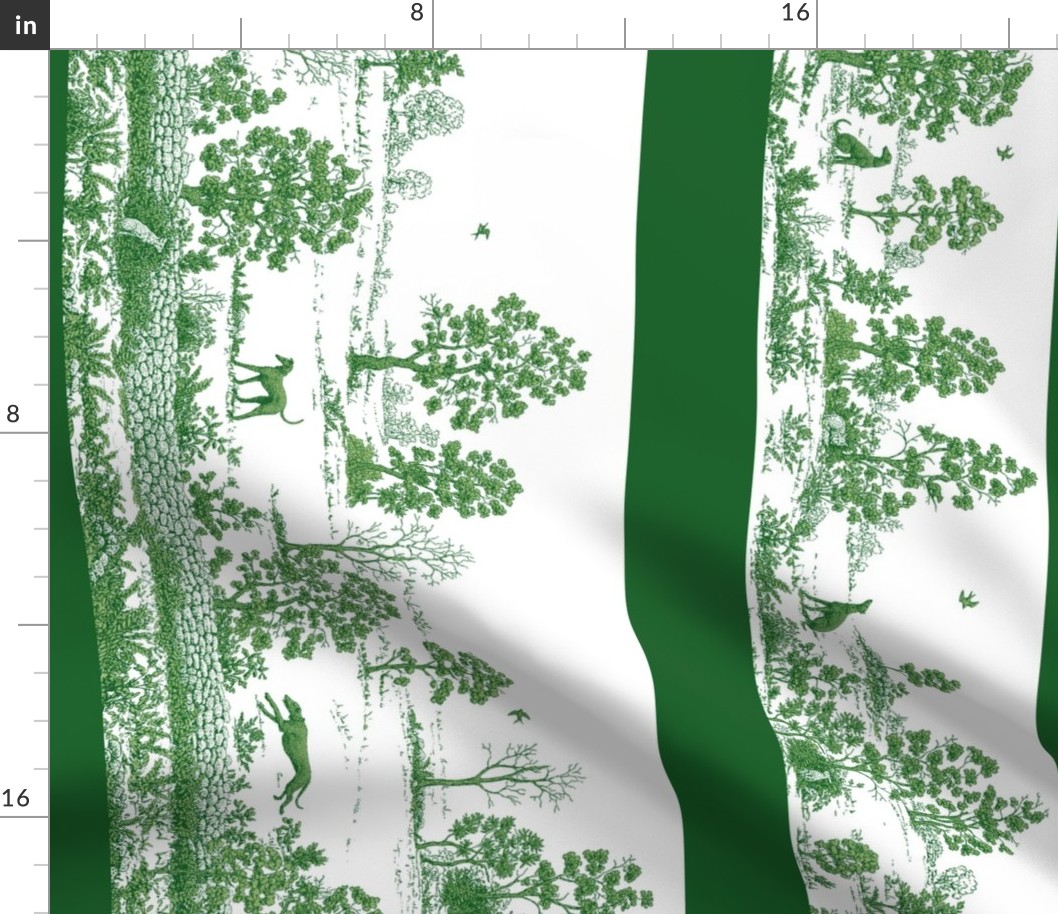 Toile Greyhound Border in green