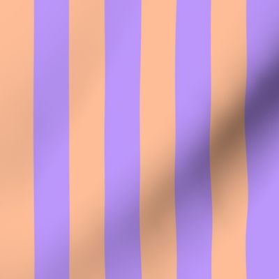 Peach and Lavender 1-inch stripes (febd97 & bb97fc)