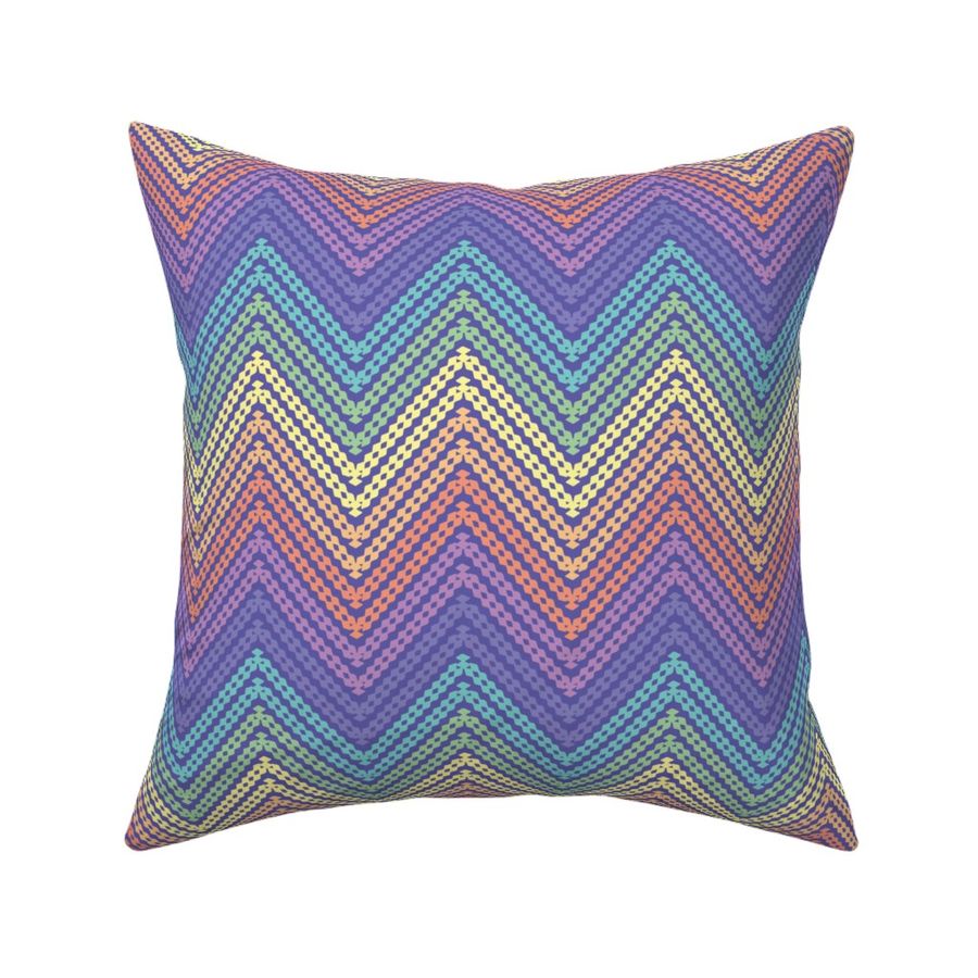 Pastel Zig Zag Rainbows - Multicolor & Periwinkle