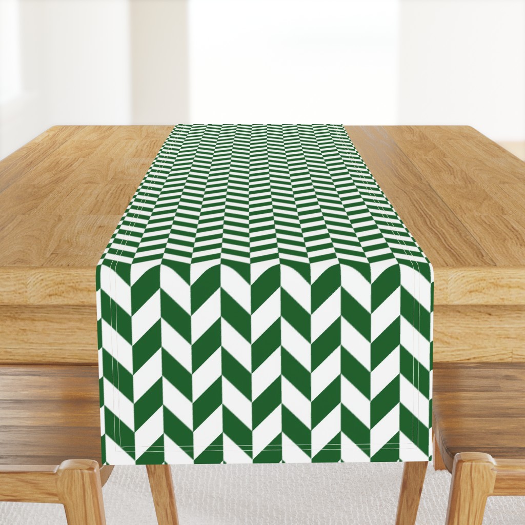 Small Green-White Herringbone