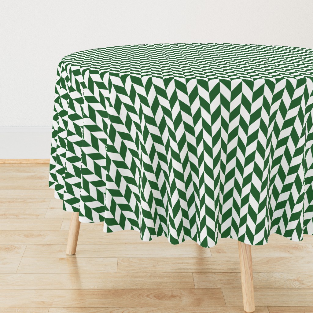 Small Green-White Herringbone