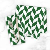 Small Green-White Herringbone