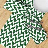 Small Green-White Herringbone