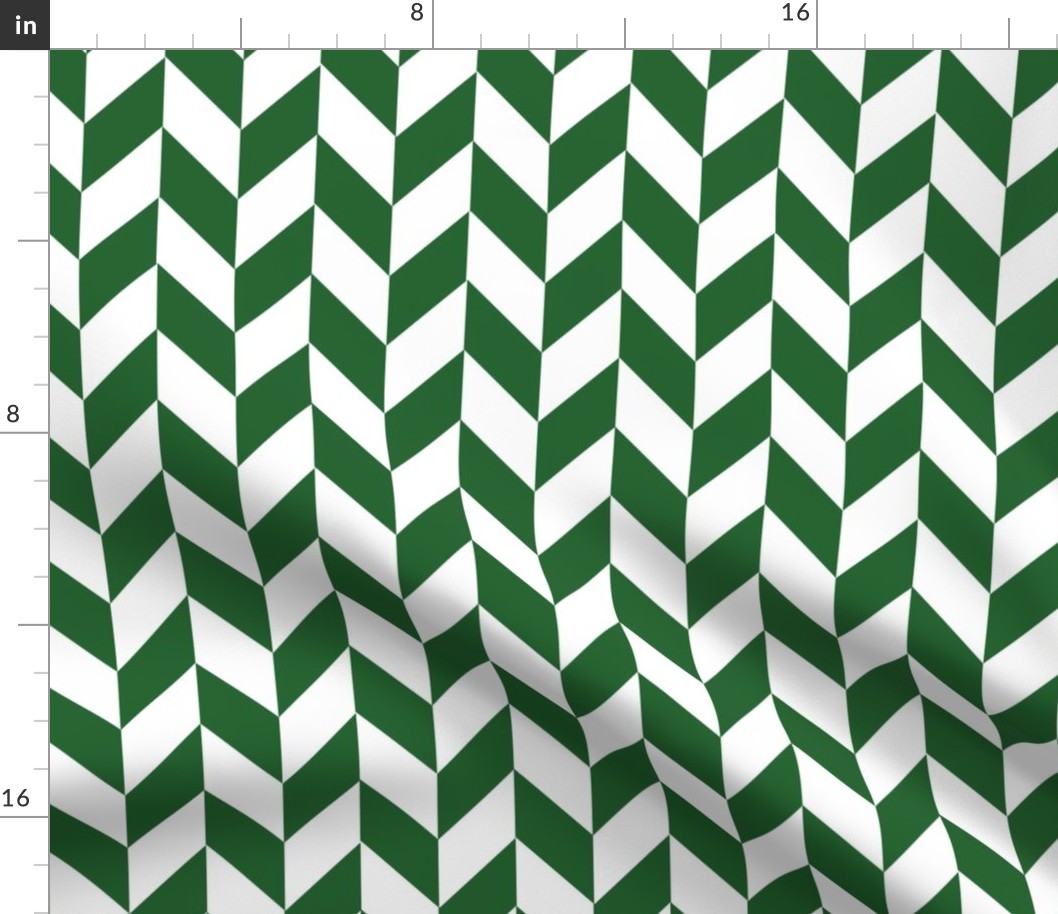 Small Green-White Herringbone