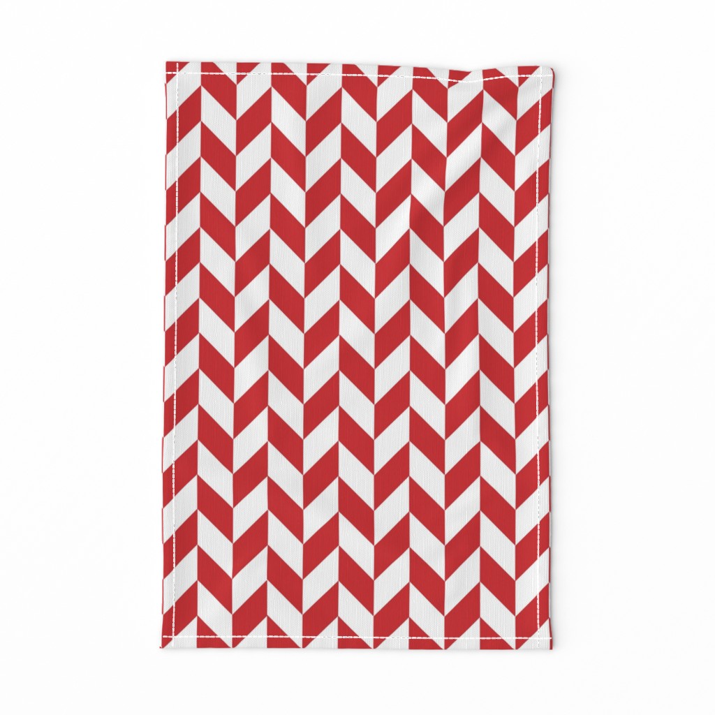 Small Red-White Herringbone