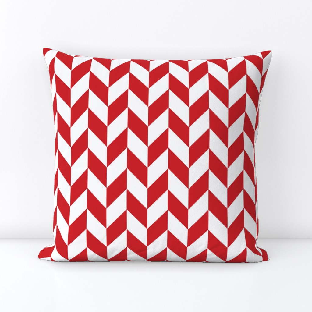 Small Red-White Herringbone