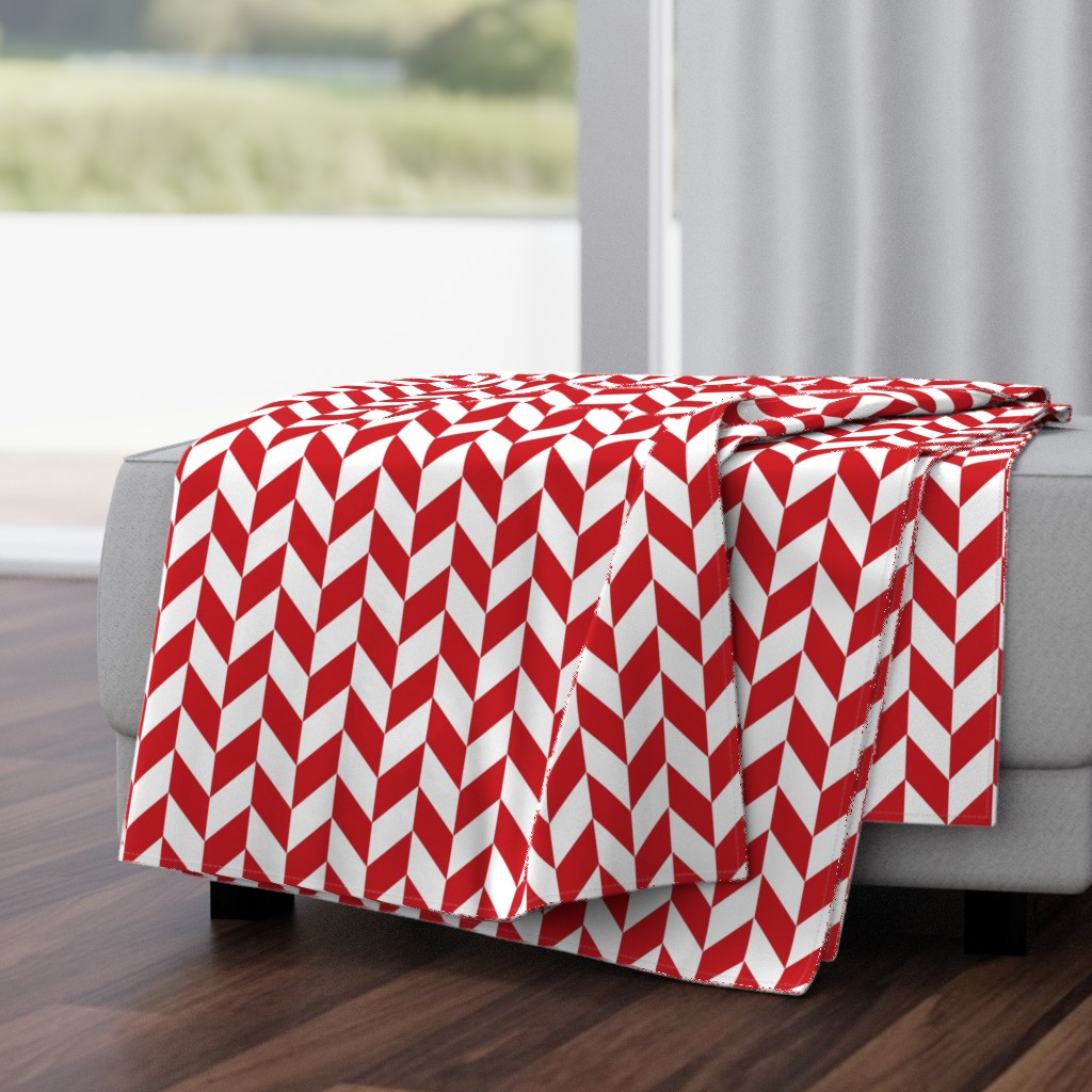 Small Red-White Herringbone