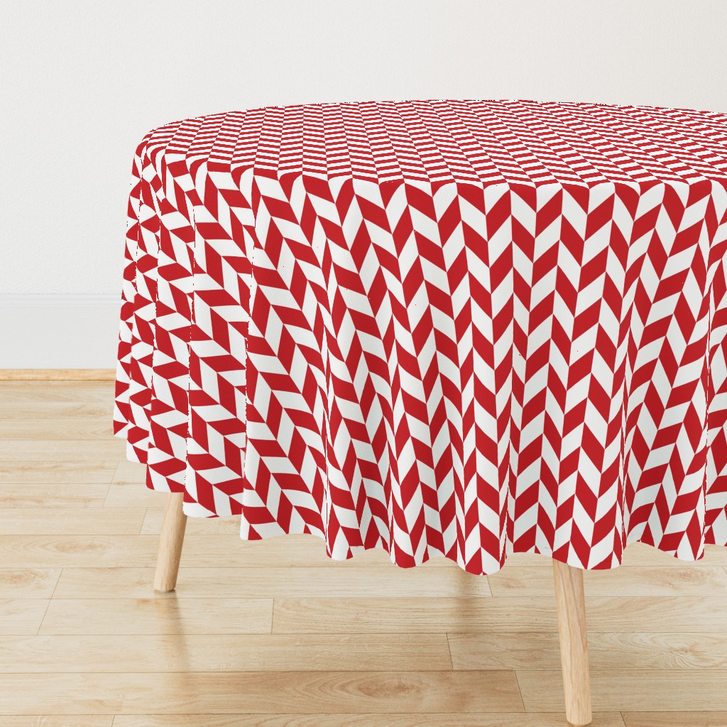 Small Red-White Herringbone