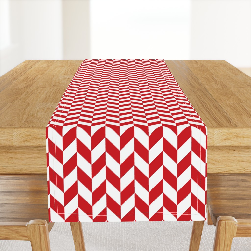 Small Red-White Herringbone