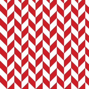 Small Red-White Herringbone