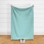 Small Teal-White Herringbone