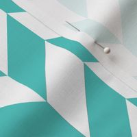 Small Teal-White Herringbone