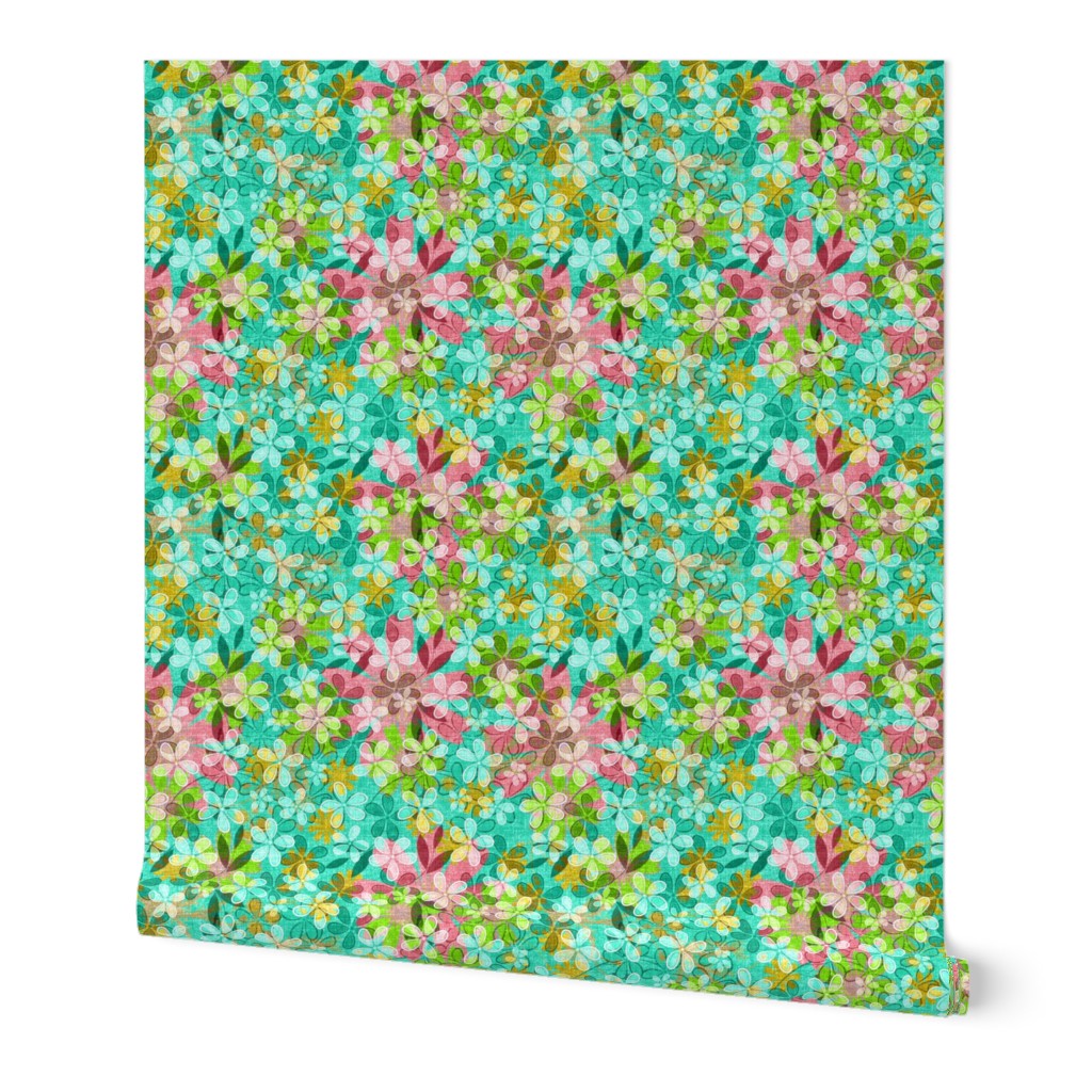 Floral Meadow Mix in turquoise