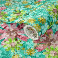 Floral Meadow Mix in turquoise