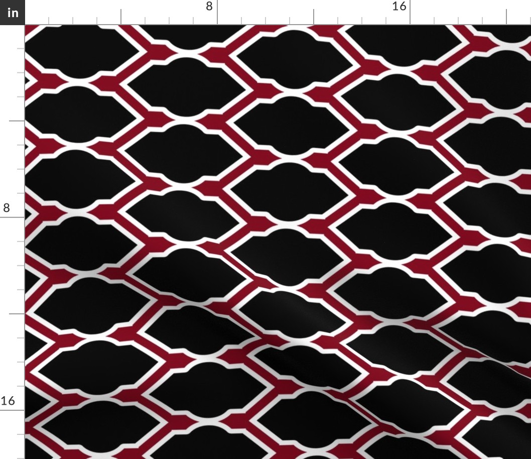 Black, Red, and White Tile
