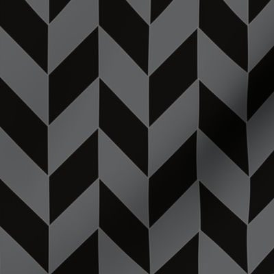 Small Black and Gray Herringbone