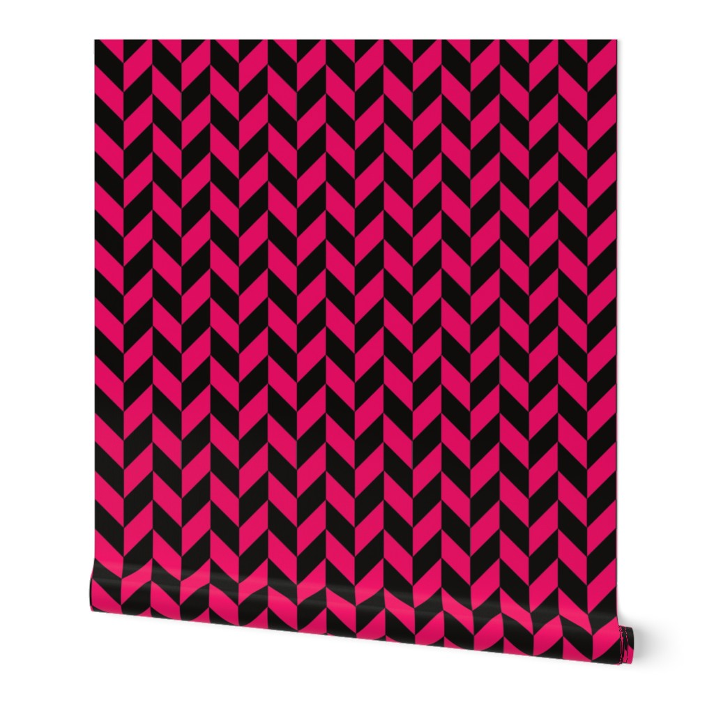 Small Black and Pink Herringbone