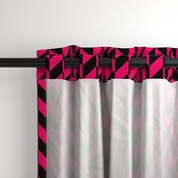 Small Black and Pink Herringbone