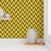 Small Gray and Yellow Herringbone