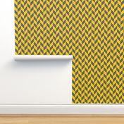 Small Gray and Yellow Herringbone