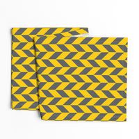 Small Gray and Yellow Herringbone