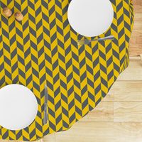 Small Gray and Yellow Herringbone