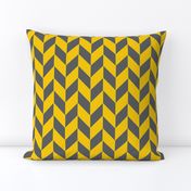 Small Gray and Yellow Herringbone