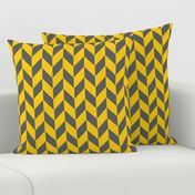 Small Gray and Yellow Herringbone