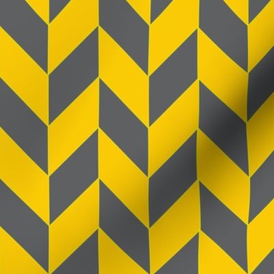 Small Gray and Yellow Herringbone