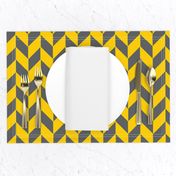 Small Gray and Yellow Herringbone