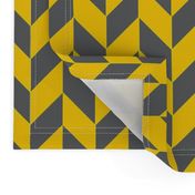 Small Gray and Yellow Herringbone