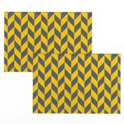 Small Gray and Yellow Herringbone