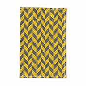 Small Gray and Yellow Herringbone