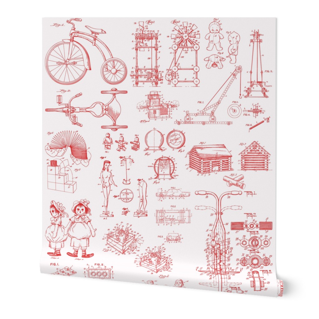 Patent Drawings - Toys (red) - paper