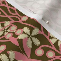 Wildwood Floral in brown and pink