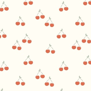 sweet little cherries on warm white