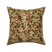 Wildwood Floral in pink and brown large scale