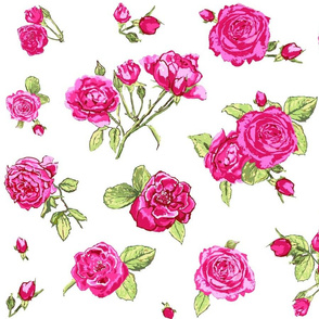 shabby chic roses larger scale
