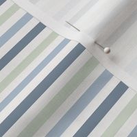 thin even stripes slate blue sage green on light cream, horizontal 1/4 inch stripes, traditional, classic