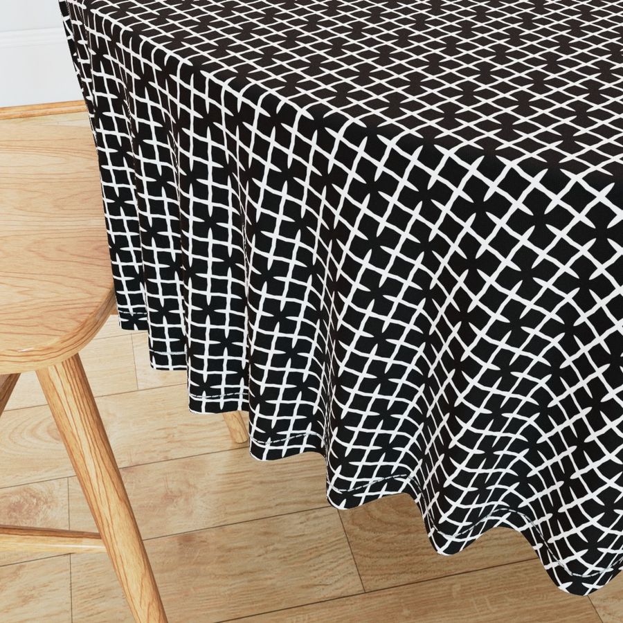 Pattern BC 0095 G - Classic Geometric Black and White Windowpane Grid Plaid