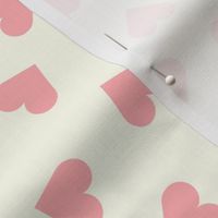 pink hearts on cream