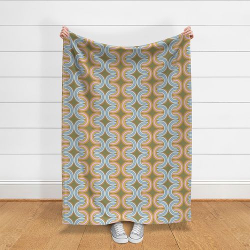 Intertwined Geometric 70s Earth and Sky Tones (XL)